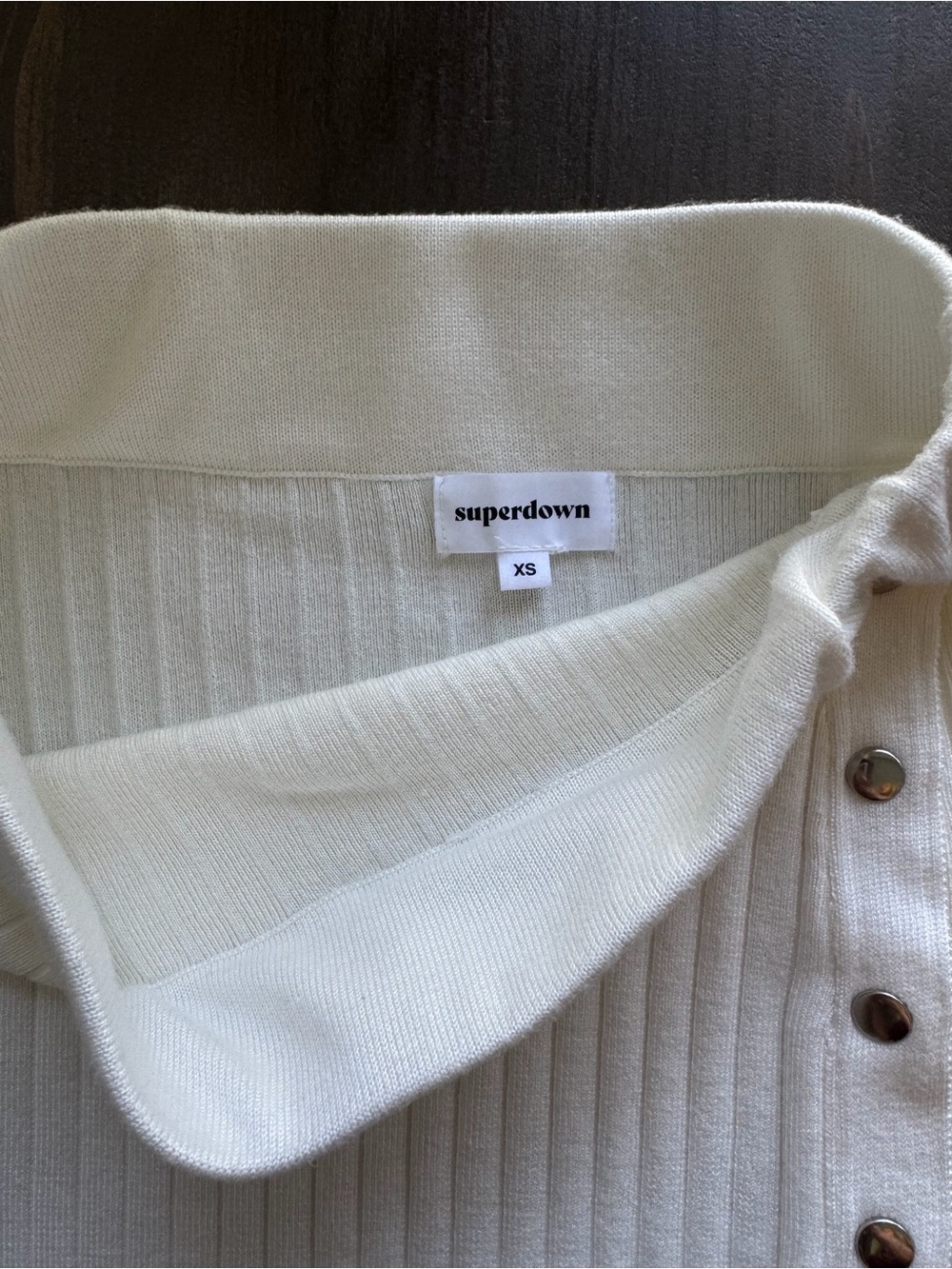 superdown Ribbed Button Skirt